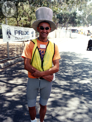 Volunteer or Pride staff at Pride Festival, 1998