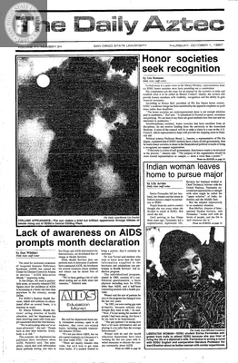 The Daily Aztec: Thursday 10/01/1987
