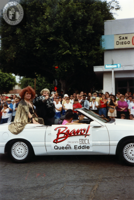 Bravo! Newsmagazine--Erica and Queen Eddie at Pride parade, 1991