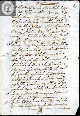 Urrutia de Vergara Papers, page 20, folder 12, volume 2, 1691