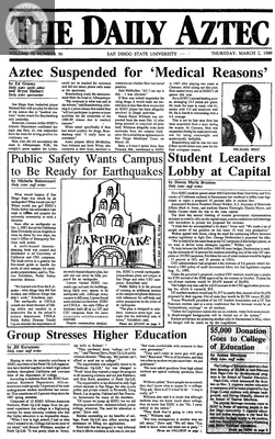 The Daily Aztec: Thursday 03/02/1989