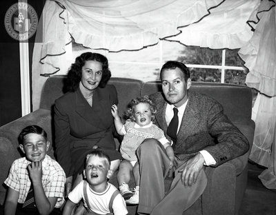 Lionel Van Deerlin with his wife and three children