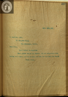 Letter from E. S. Babcock to G. Lechten