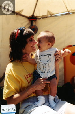 Baby with "Two Mommies...and Me!" shirt at Pride Festival, 1999