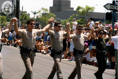 Law enforcement officers in Pride parade, 1992