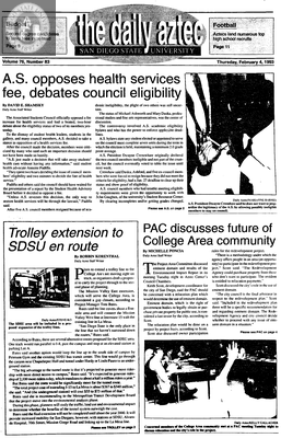 The Daily Aztec: Thursday 02/04/1993