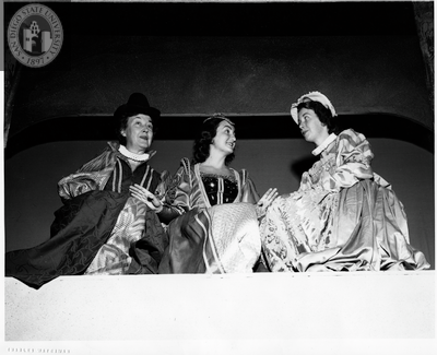 Abigail Dunn, Helen Davies, and Audrey Tennison in All's Well That Ends Well, 1952