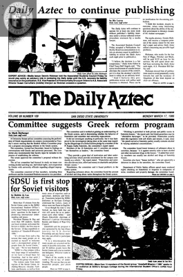 The Daily Aztec: Monday 03/17/1986