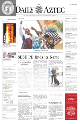 The Daily Aztec: Wednesday 03/21/2007
