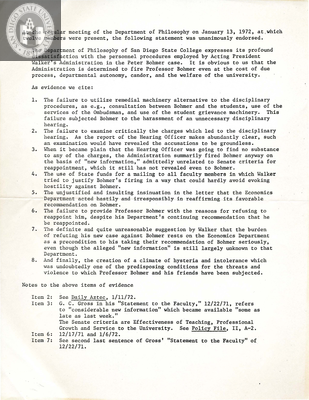 Statement by the San Diego State College Philosophy Department, 1972
