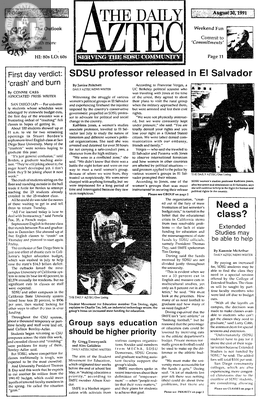 The Daily Aztec: Friday 08/30/1991