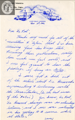Letter from Kakuya Nakadate, 1942