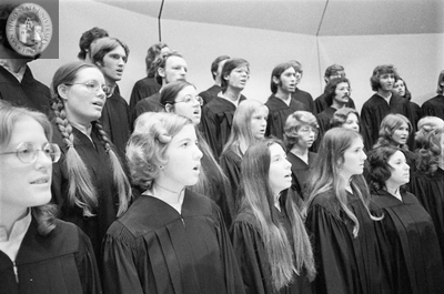 Unidentified students during a choral performance