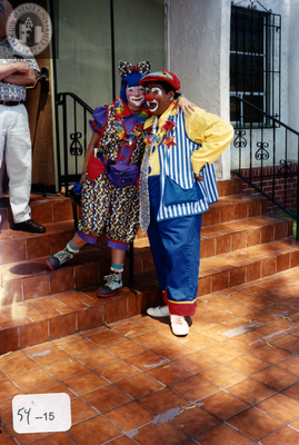 Two clowns at Pride parade, 2000