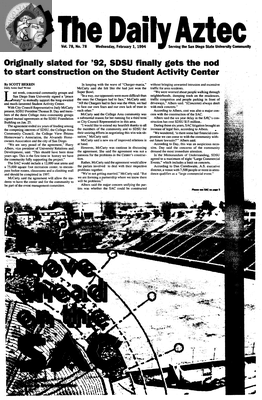The Daily Aztec: Wednesday 02/01/1995
