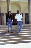 Students descend Free Speech Steps, 1996