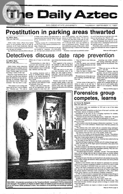 The Daily Aztec: Thursday 09/10/1987