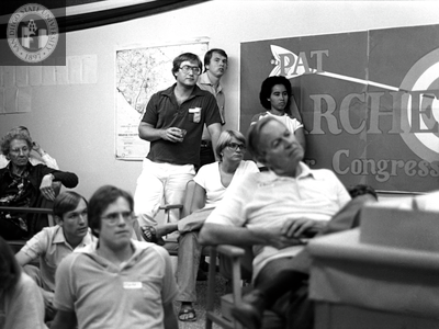 Lionel Van Deerlin, meeting for Pat Archer Congressional campaign, 1982