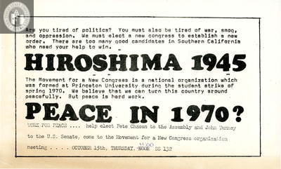 Flyer for Movement for a New Congress meeting