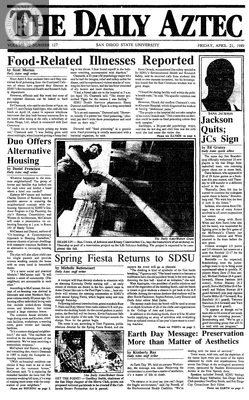The Daily Aztec: Friday 04/21/1989