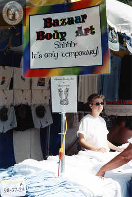 "Bazaar Body Art" henna tatoos booth at Pride Festival, 1998