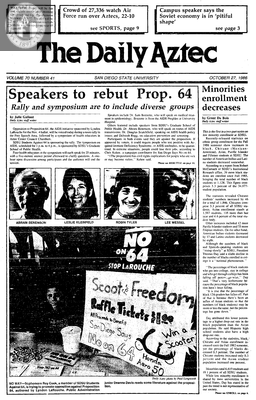 The Daily Aztec: Monday 10/27/1986