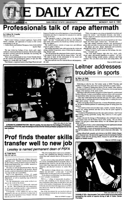 The Daily Aztec: Monday 04/09/1984