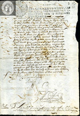 Urrutia de Vergara Papers, page 31, folder 13, volume 2, 1707