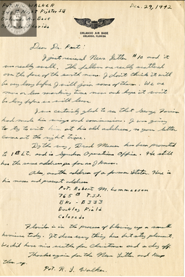 Letter from Robert L. Walker, 1942