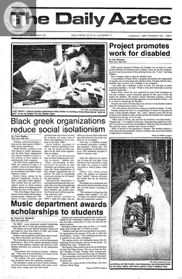 The Daily Aztec: Tueday 09/29/1987