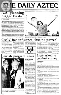 The Daily Aztec: Tuesday 01/29/1985
