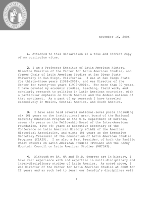 Affidavit for political asylum for a Guatemalan, 2006