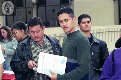 Student with application for federal student aid, 1998