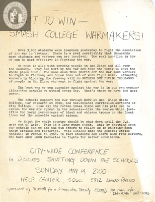 Fight to win--smash college warmakers, 1972