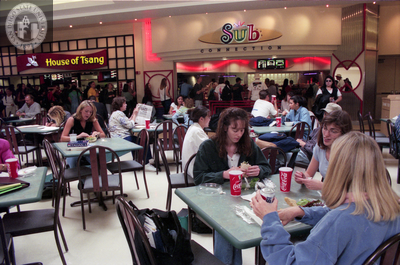 Students in Aztec Center food court, 1996