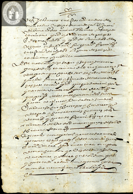 Urrutia de Vergara Papers, back of page 13, folder 2, volume 1, 1606