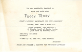 Flyer for a meet and greet with Peggy Terry