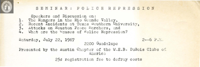 Seminar:  Police repression, 1967