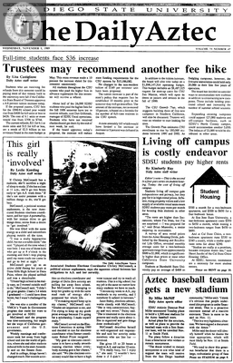 The Daily Aztec: Wednesday 11/01/1989