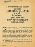 The following is an address given by Eldridge Cleaver at a rally ..., 1968