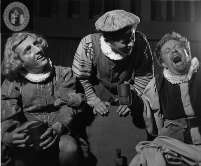 Robert O'Neal, Abe Polsky, and Miller Bushway in Twelfth Night, 1954
