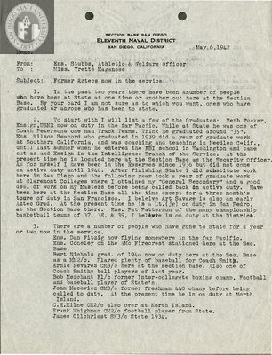 Letter from James E. Stubbs, 1942