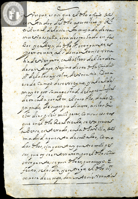 Urrutia de Vergara Papers, back of page 138, folder 9, volume 1, 1664