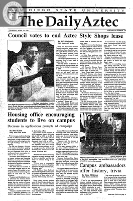 The Daily Aztec: Thursday 04/19/1990