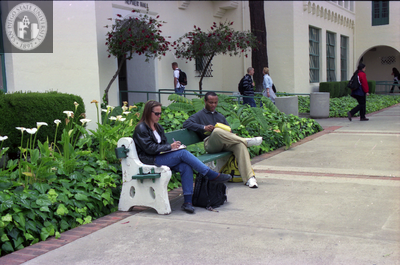 Students in Main Quad beside Hepner Hall, 2006