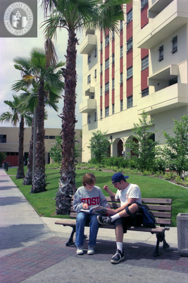 Students with Spanish textbook, 1999