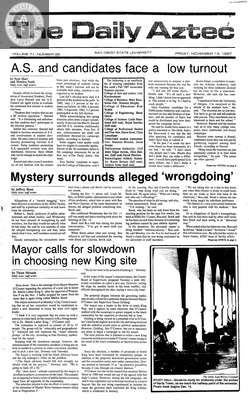 The Daily Aztec: Friday 11/13/1987