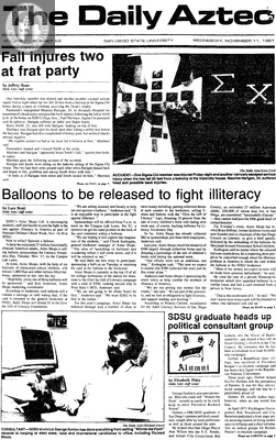 The Daily Aztec: Wednesday 11/11/1987