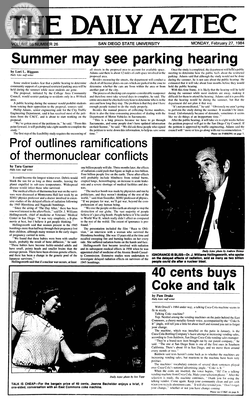 The Daily Aztec: Monday 02/27/1984