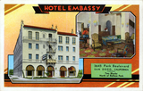 Hotel Embassy interior and exterior, San Diego